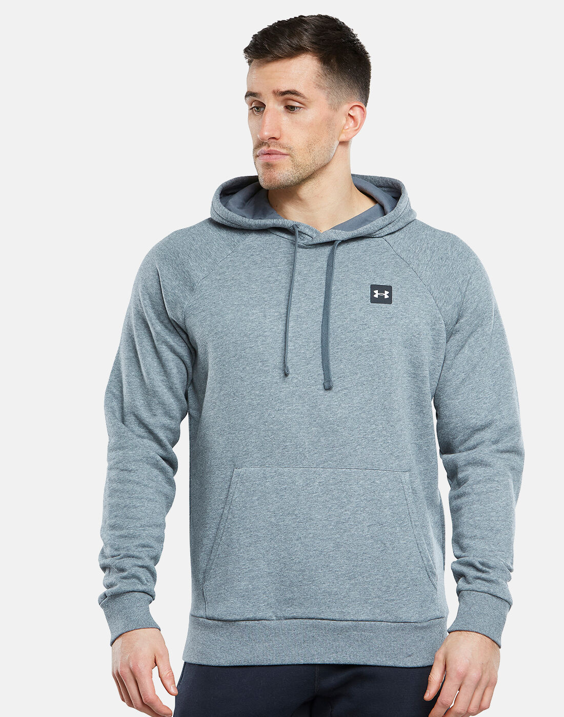 Under Armour Mens Rival Fleece Hoodie Grey Sports Gym Breathable Lightweight 