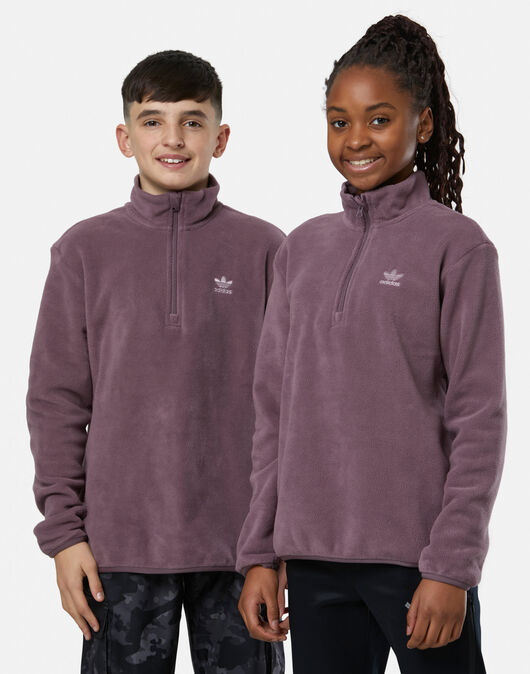 adidas Originals Older Kids Polar Fleece Half Zip Top Purple Life Style Sports EU