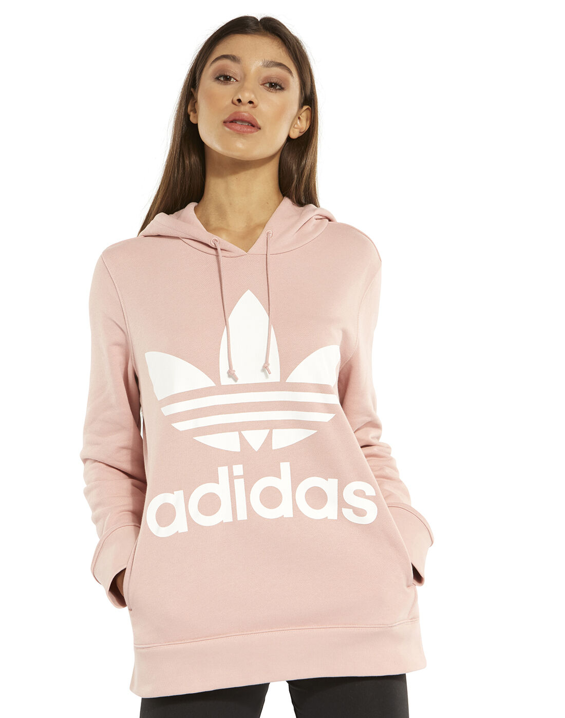 adidas originals oversized sweatshirt in dusky pink