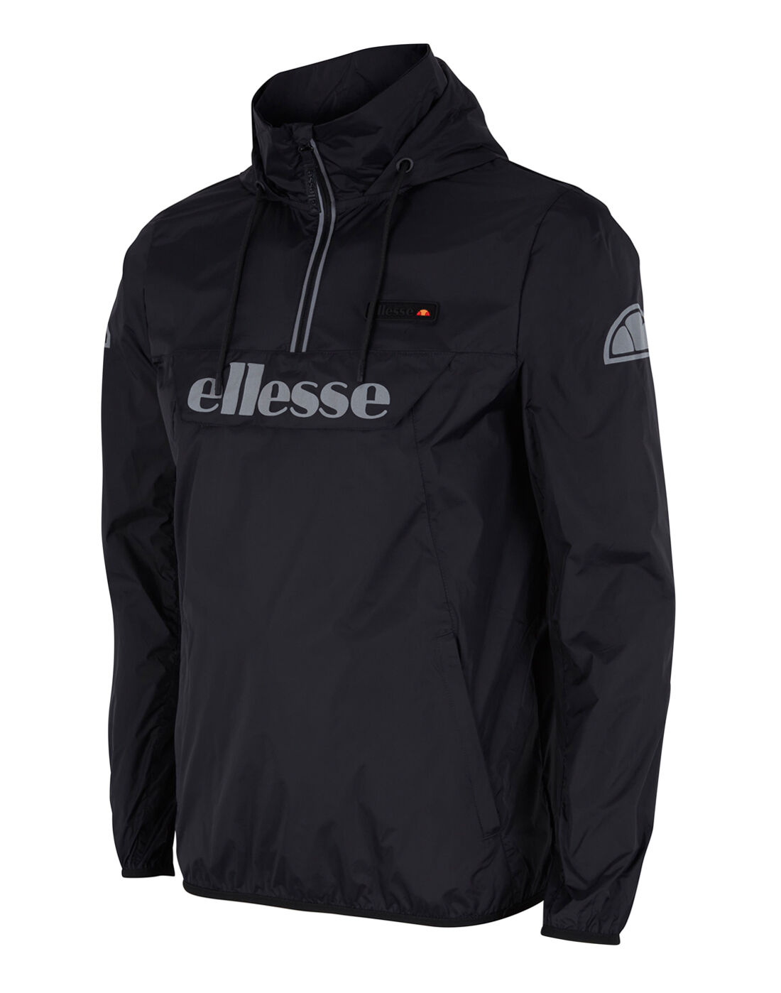 ellesse ion overhead jacket with reflective logo in black