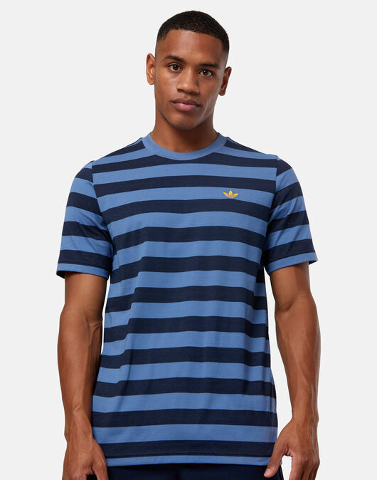 adidas Originals Mens Striped T Shirt Navy Life Style Sports IE