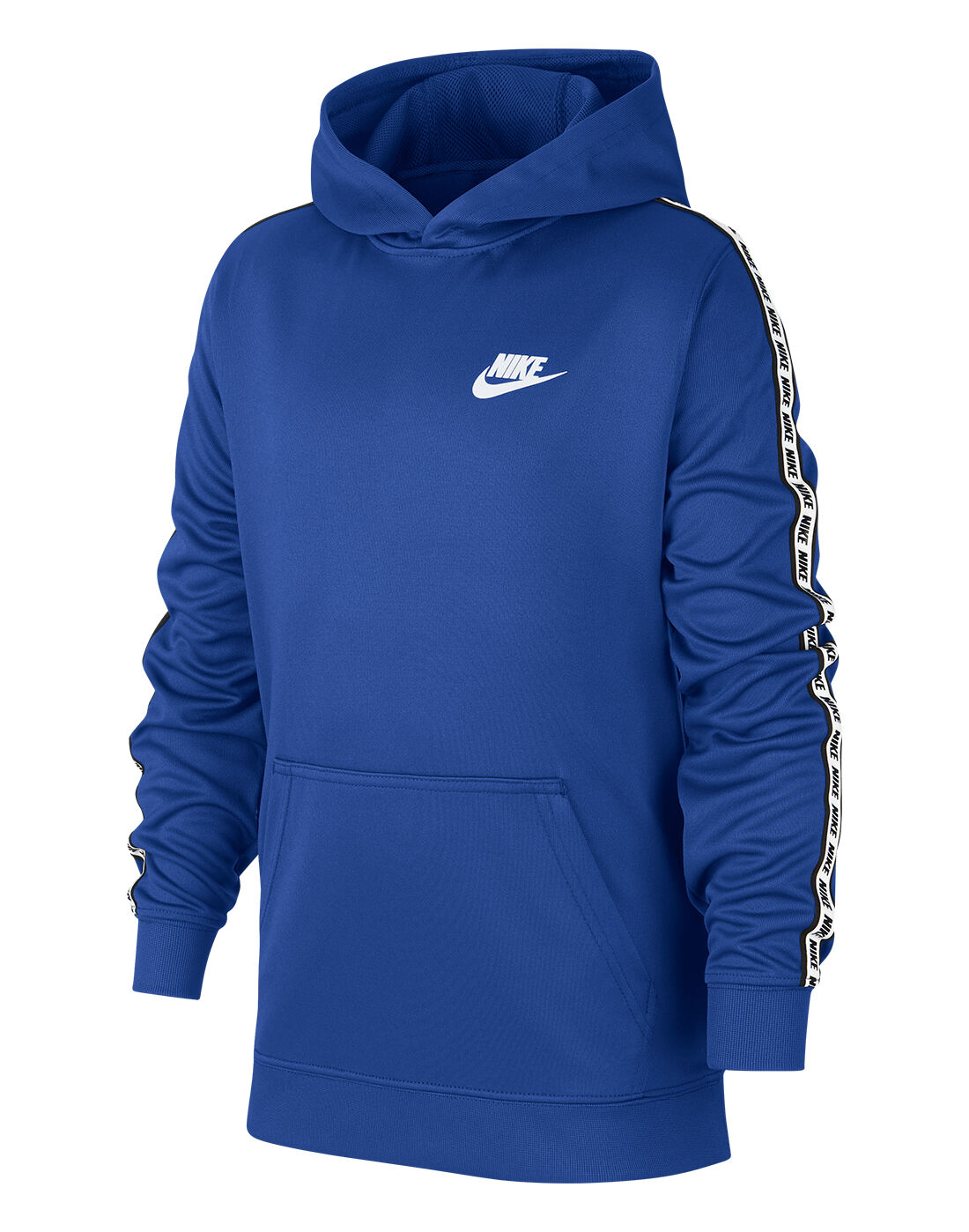 blue nike tape hoodie