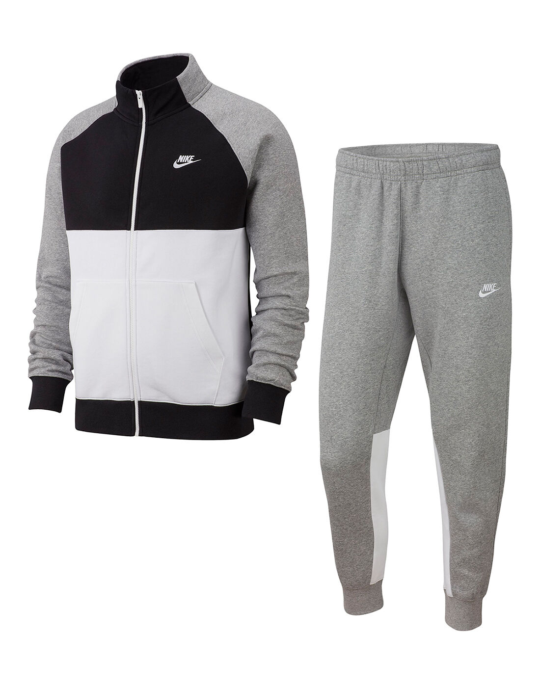 grey and black nike tracksuit