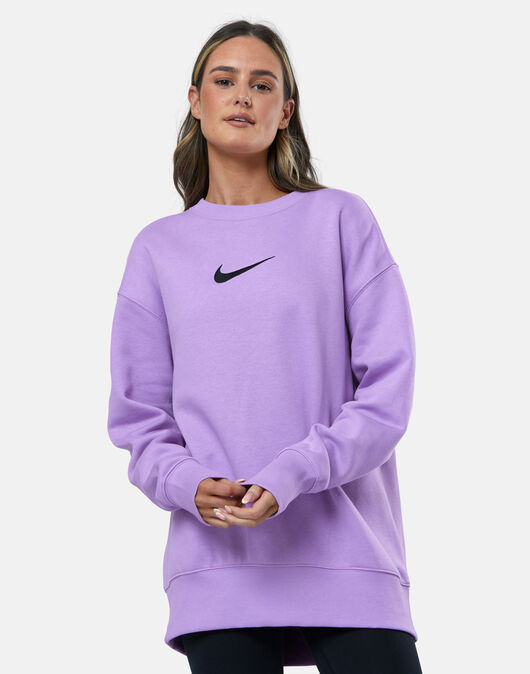 Nike Womens Phoenix Fleece Crew Neck Sweatshirt Purple Life