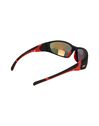 Black Rubber Red Temples Sunglasses