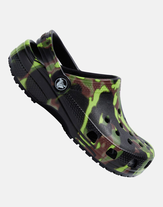 Crocs Younger Boys Classic Spray Camo Clog Green Life Style