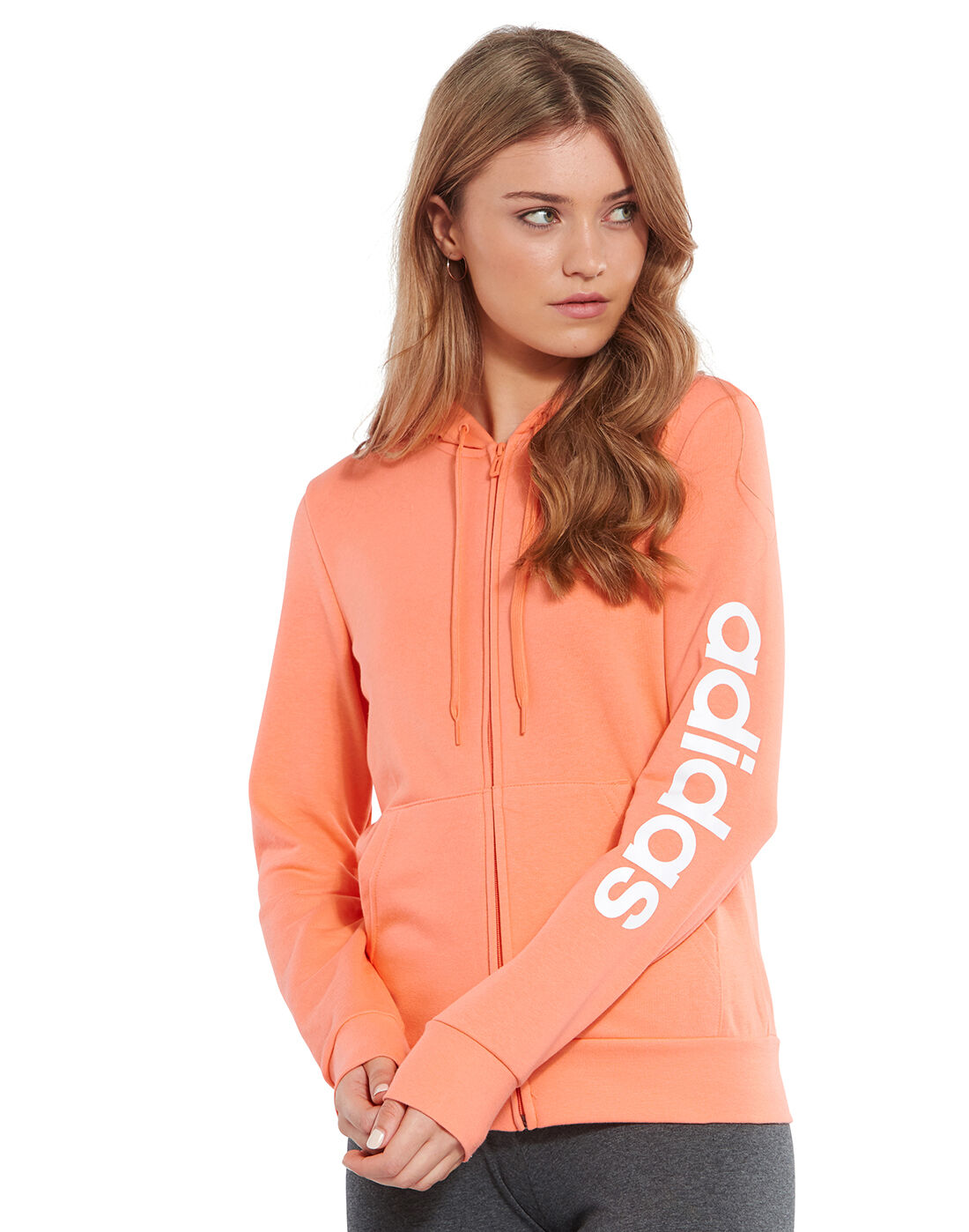 orange adidas hoodie womens