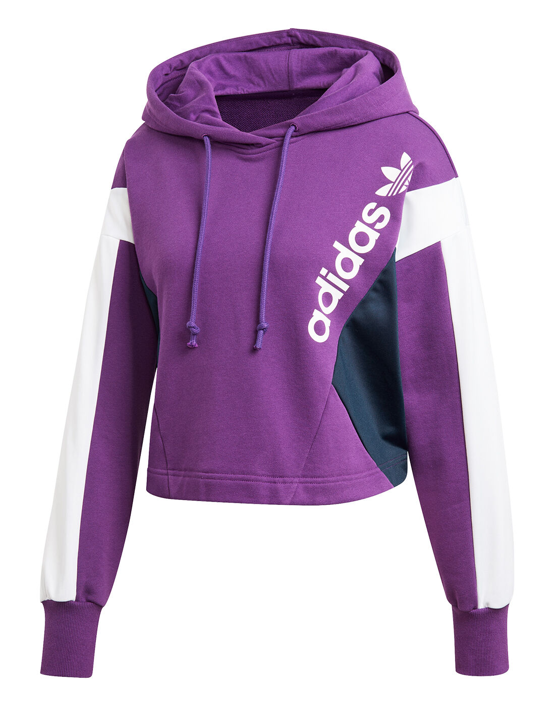 purple adidas cropped hoodie