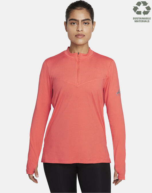 Style Sports UK - Nike Womens Element Trail Midlayer Top - Orange | kids nike pink hyperdunks black and yellow blue