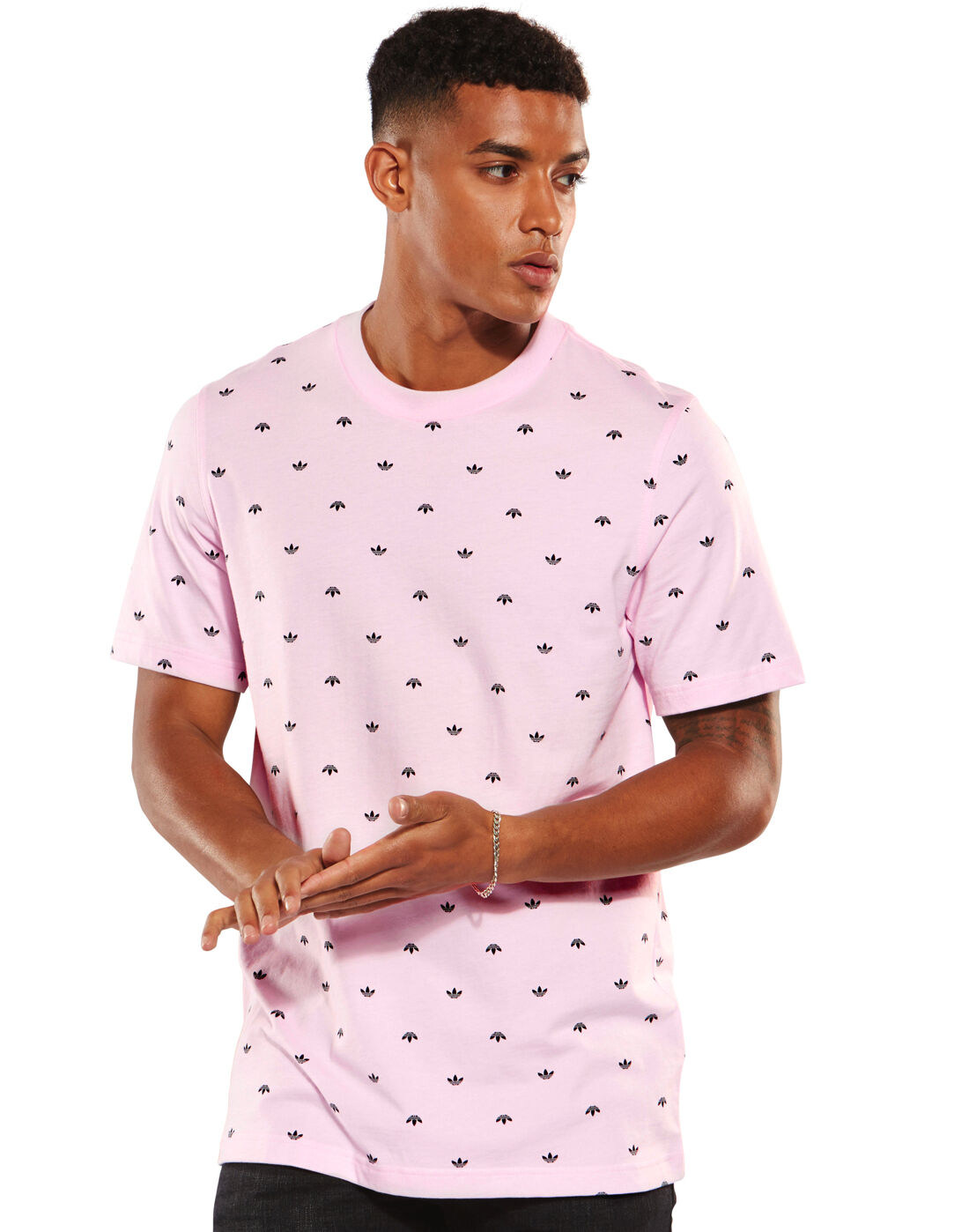 Men's Pink small adidas Logo T-Shirt 