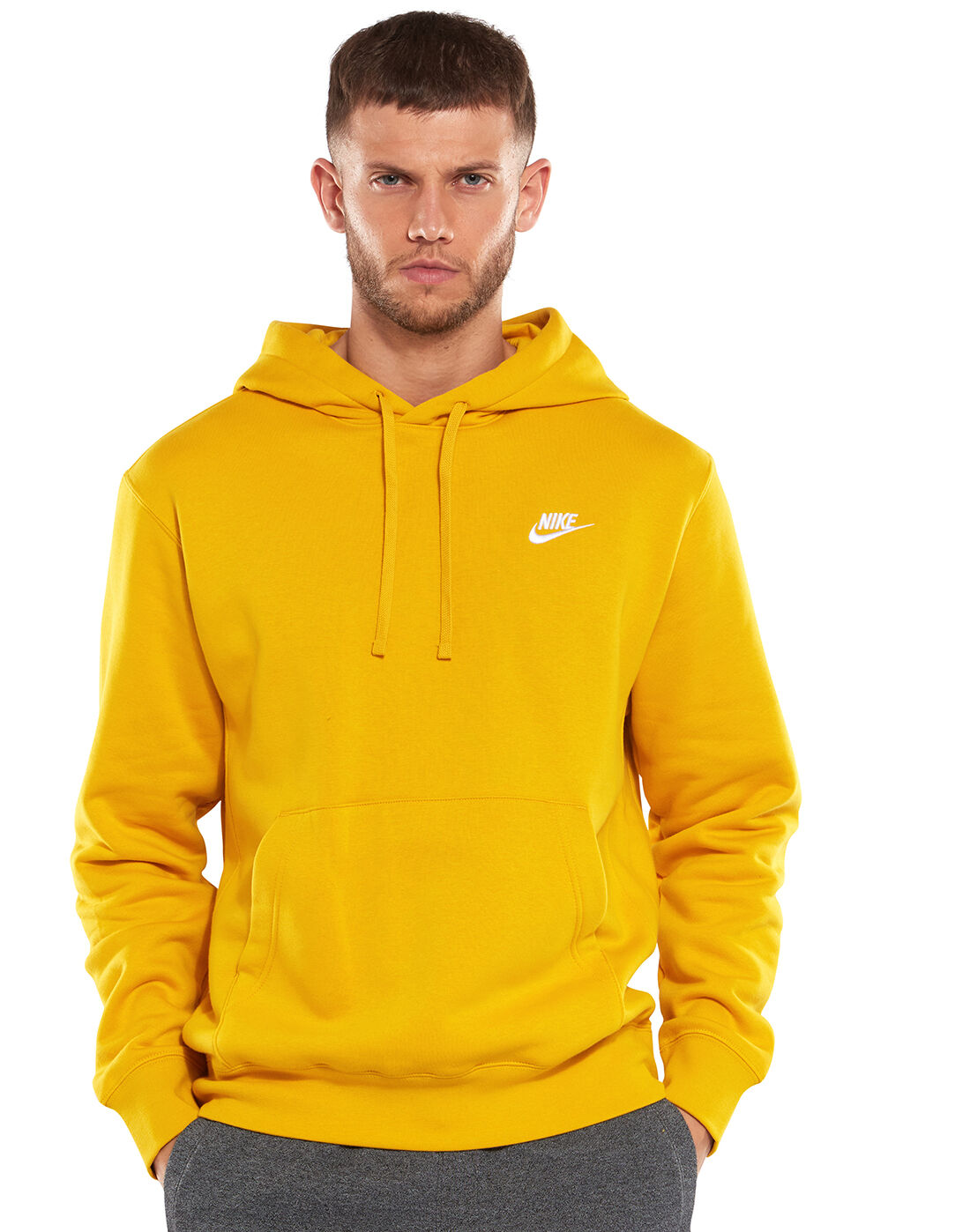 Nike Mens Club Pullover Hoodie - Yellow 