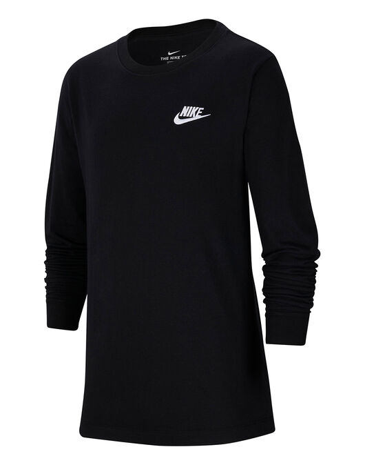 Nike Older Boys Futura Long Sleeve Tshirt - Black | Life Style Sports IE
