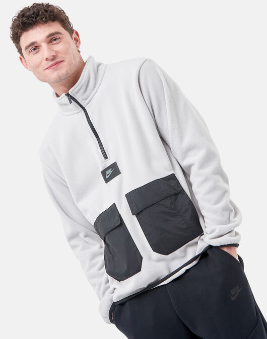 Nike Mens Polar Fleece Half Top - Grey | Life Style Sports UK