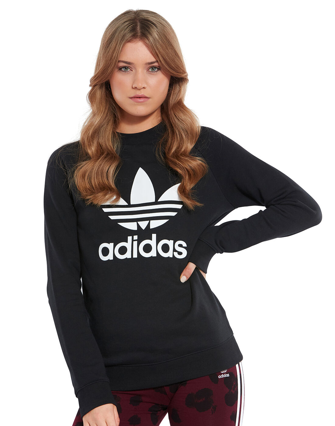 adidas originals women's trefoil crew sweatshirt