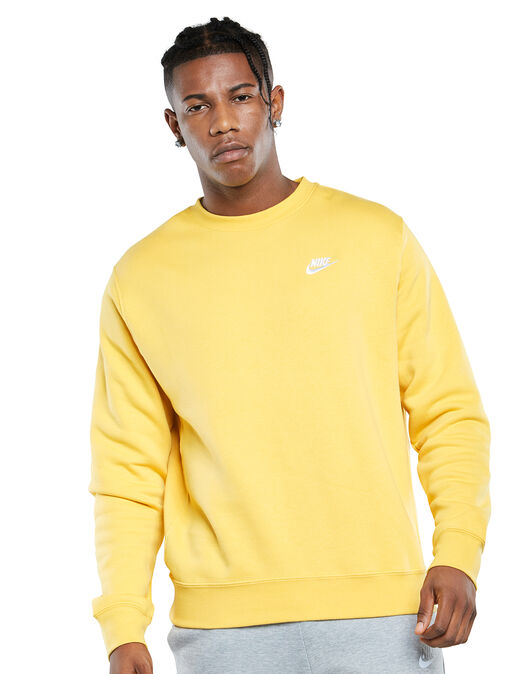 Metropolitan waarde Andere plaatsen Nike Mens Club Crew Neck Sweatshirt - Yellow | Life Style Sports IE