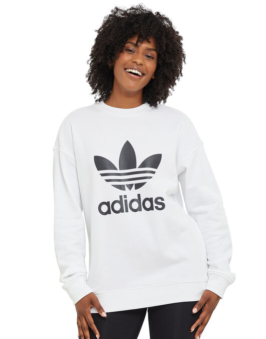 delincuencia Accidental dialecto adidas Originals Womens Trefoil Crewneck Sweatshirt - White | Life Style  Sports UK