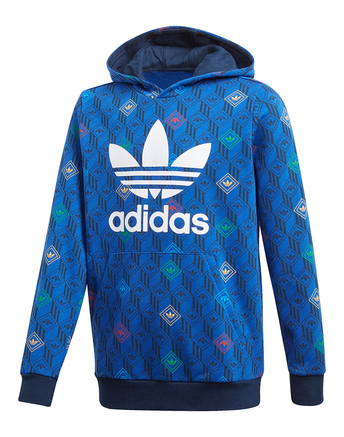 adidas originals trefoil hoodie blue