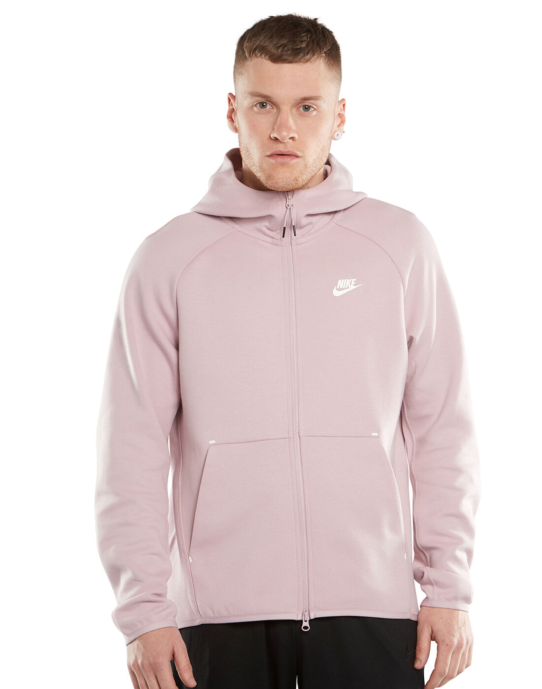pink nike tech fleece hoodie