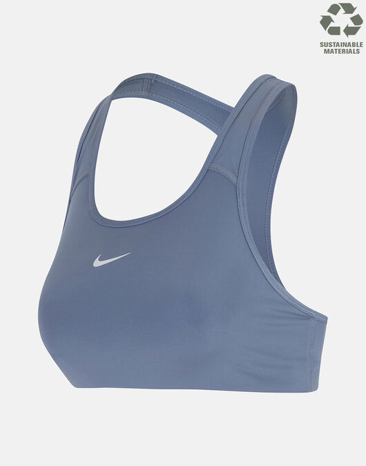 Nike Womens Swoosh Padded Sports Bra - Grey