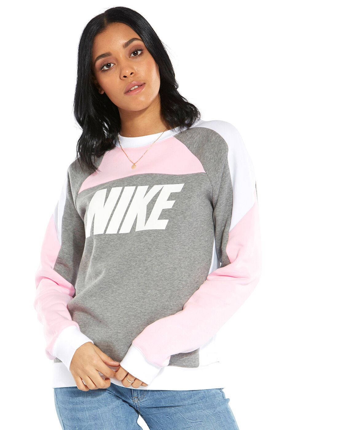 Grey \u0026 Pink Nike Fleece Sweatshirt 