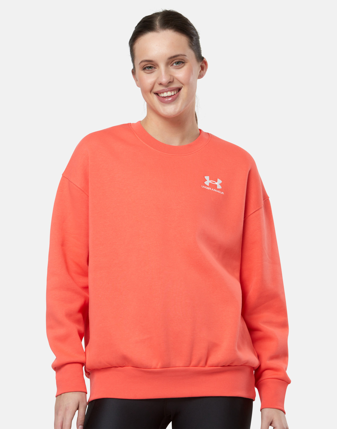 Under Armour Womens Essential Fleece Crew Neck Sweatshirt - Red | Life  Style Sports IE