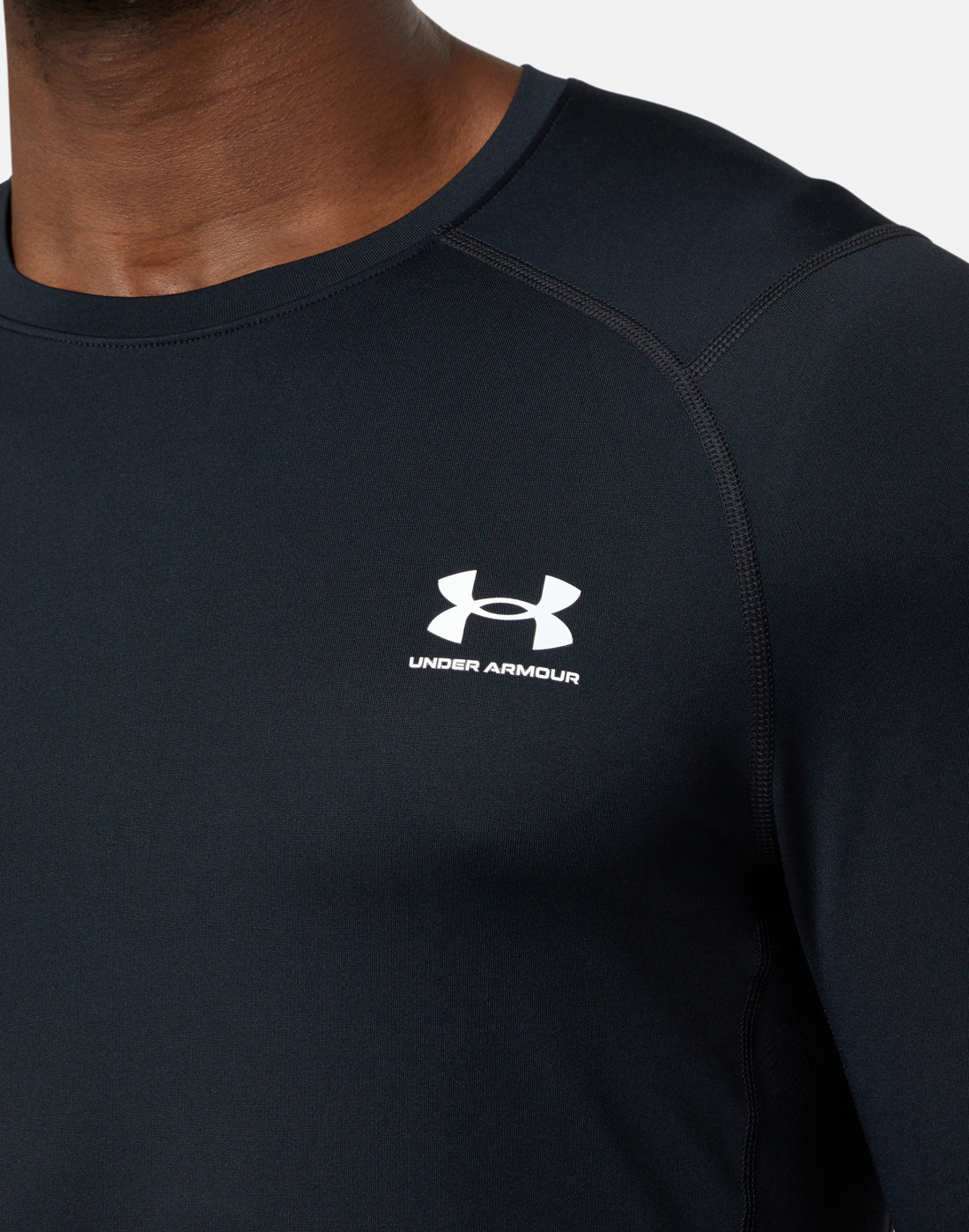 Under Armour Mens ColdGear Armour Fitted Crew Top - Black | Life Style ...