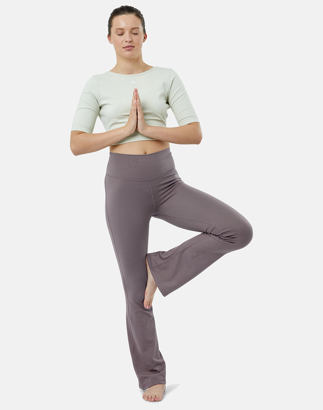 adidas Womens Yoga Studio Flared Leggings - Grey
