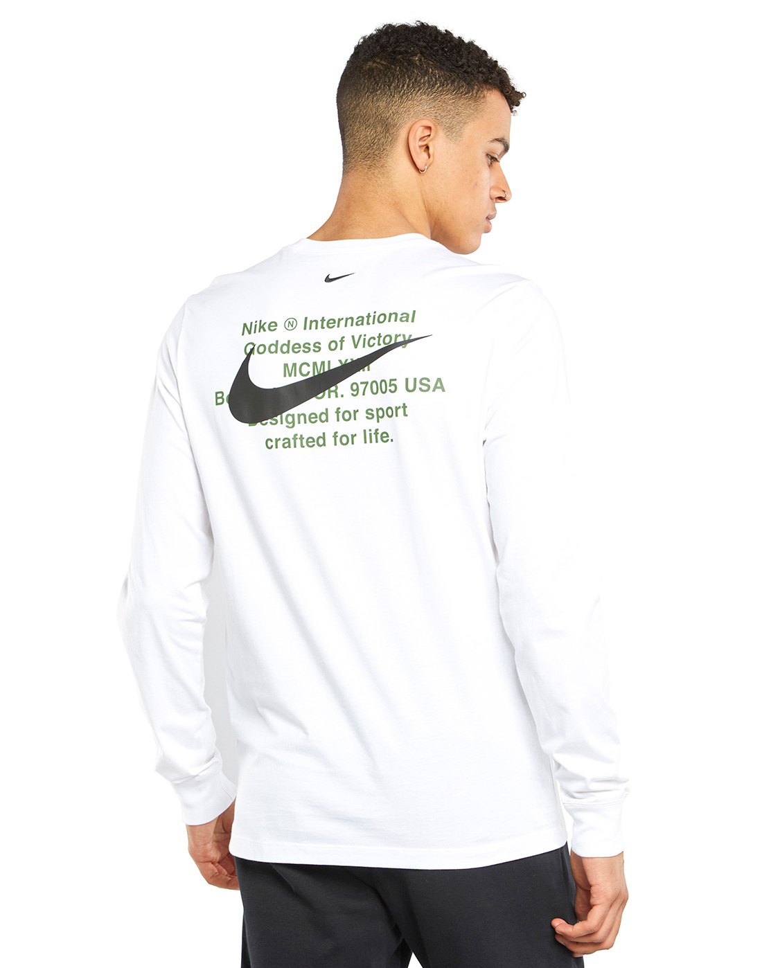 Nike Mens Swoosh Long Sleeve T-Shirt - White | Life Style Sports IE