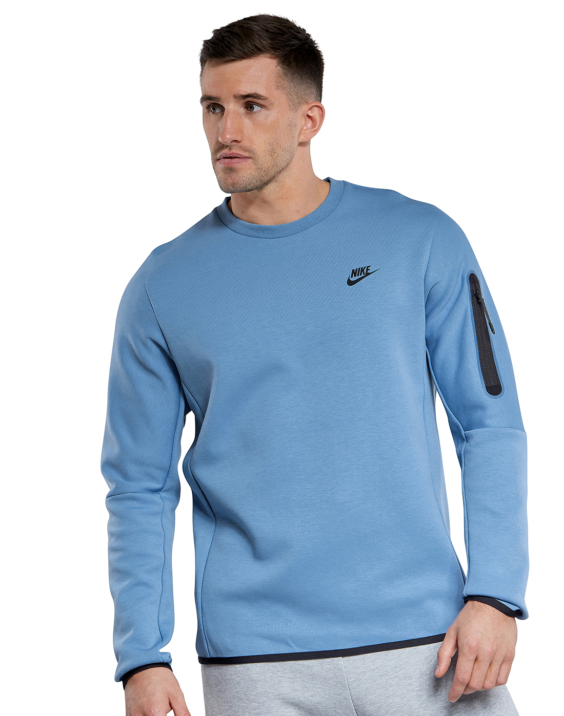 nike tech fleece crewneck grey