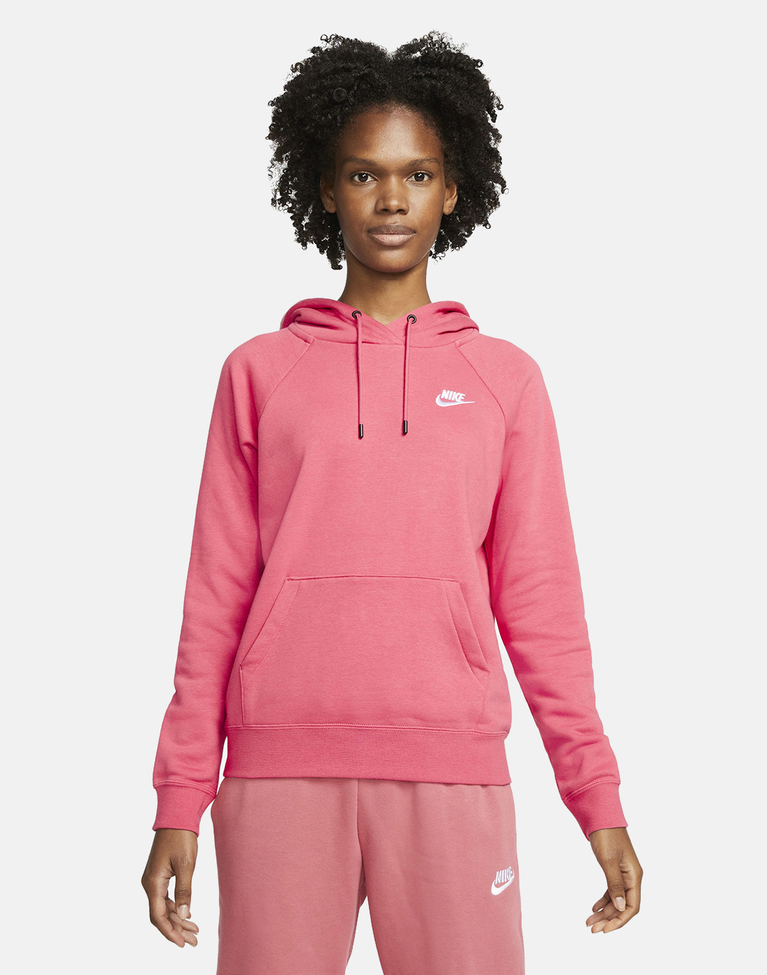 Nike Womens Essential Fleece Hoodie - Pink | Life Style Sports IE