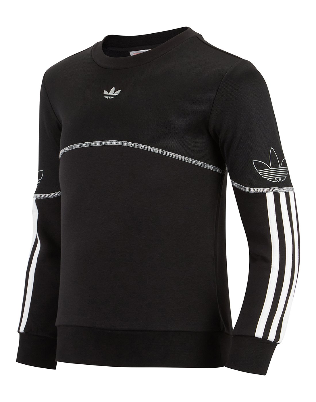 adidas originals outline central logo sweatshirt in black