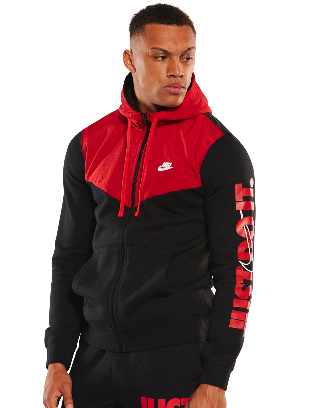 red nike zip up jacket