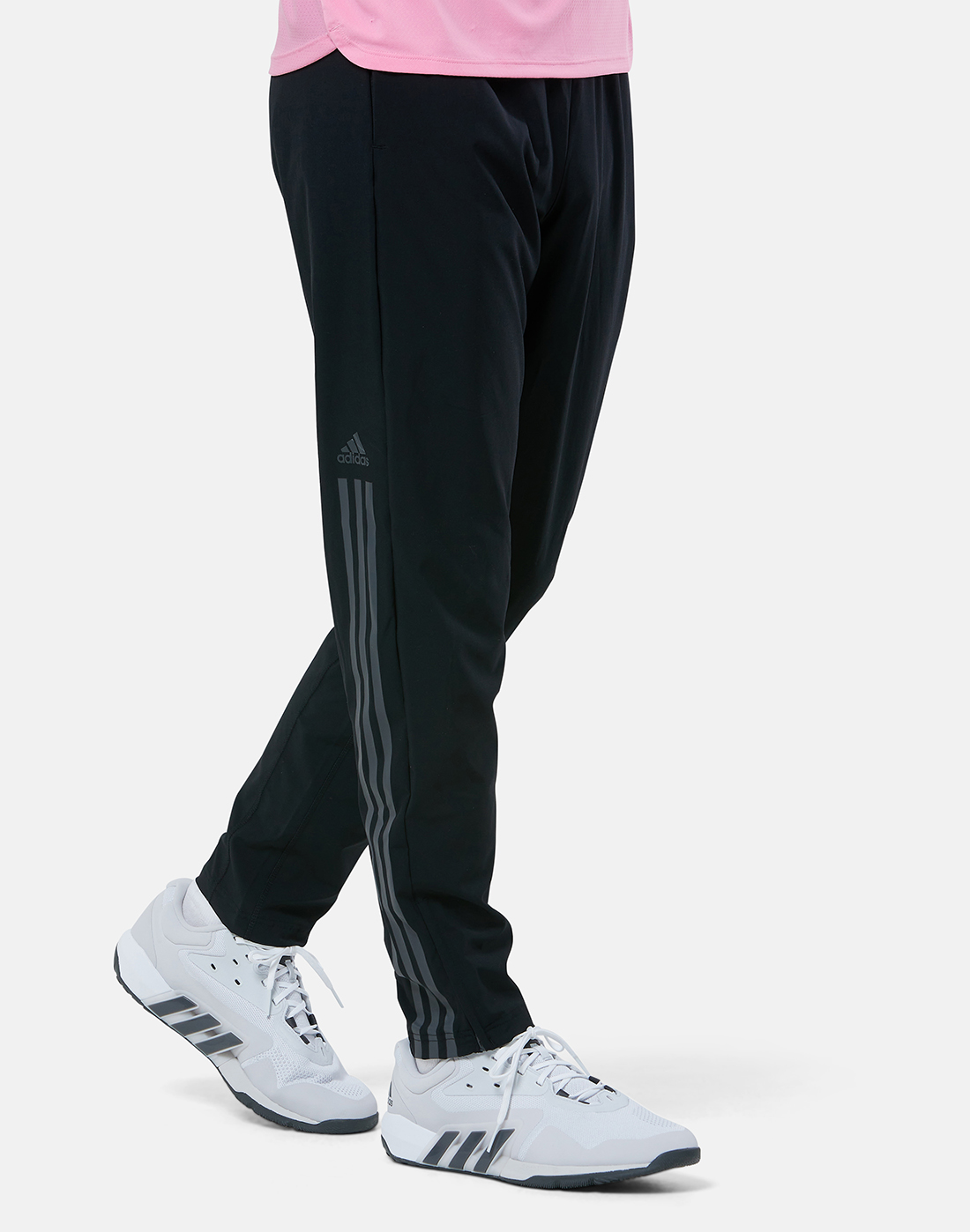 adidas Training pants 3S regular fit in black/ white
