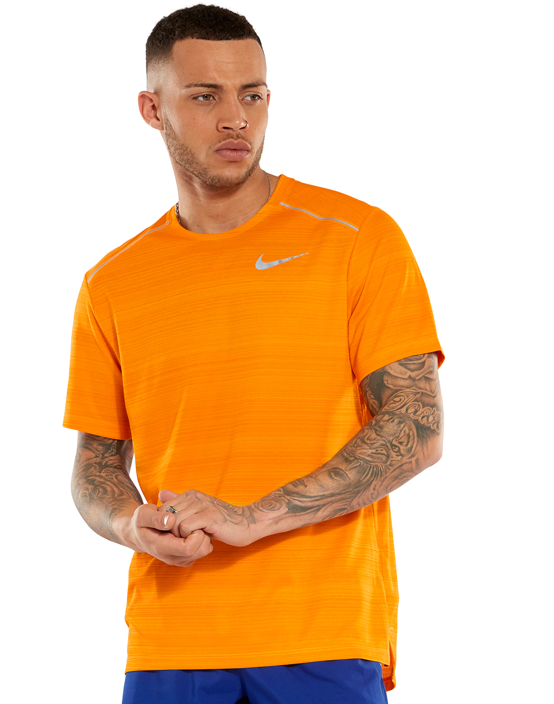 Men's Orange Nike Dry Running T-Shirt 
