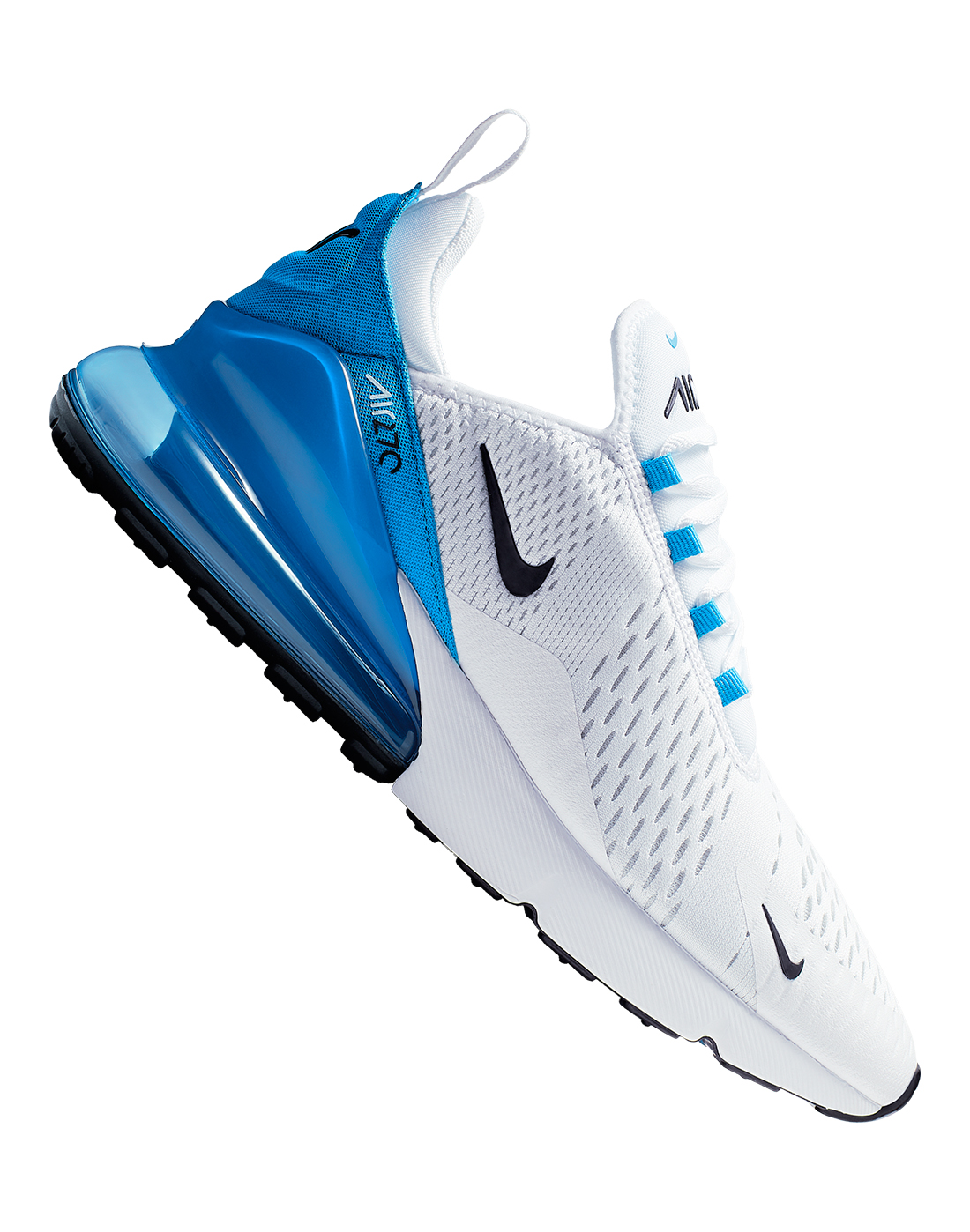 mens nike 270 white and blue