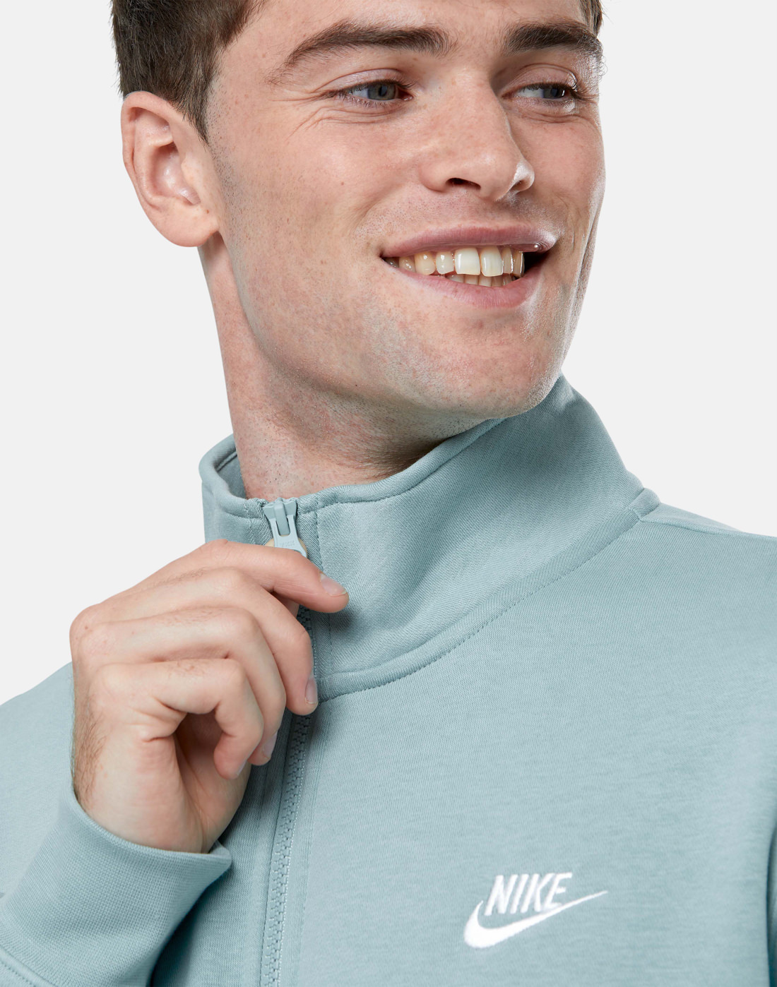 Nike Mens Club Fleece Half Zip - Green | Life Style Sports IE