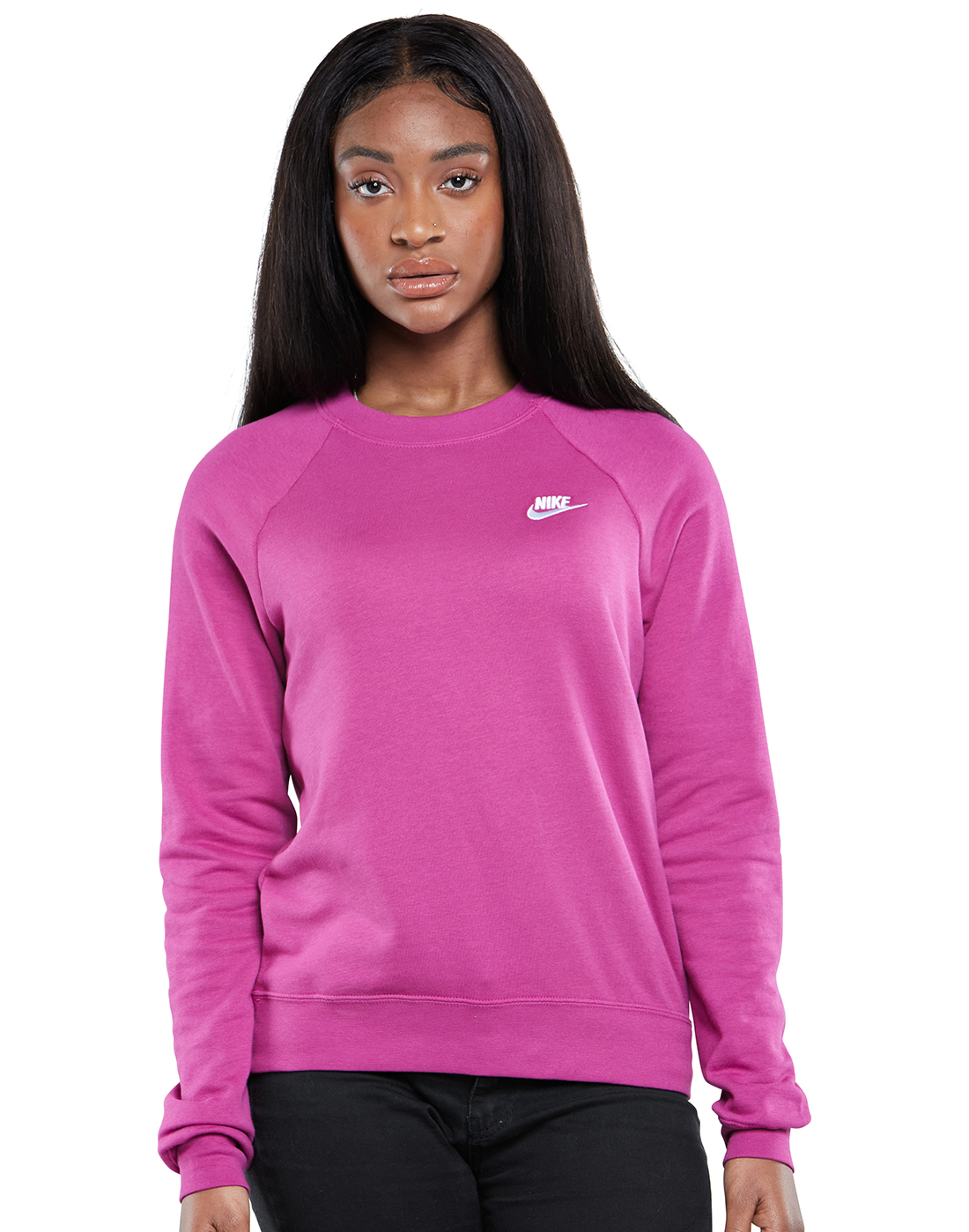 Nike Womens Essential Crewneck Fleece Sweatshirt - Pink | Life Style ...