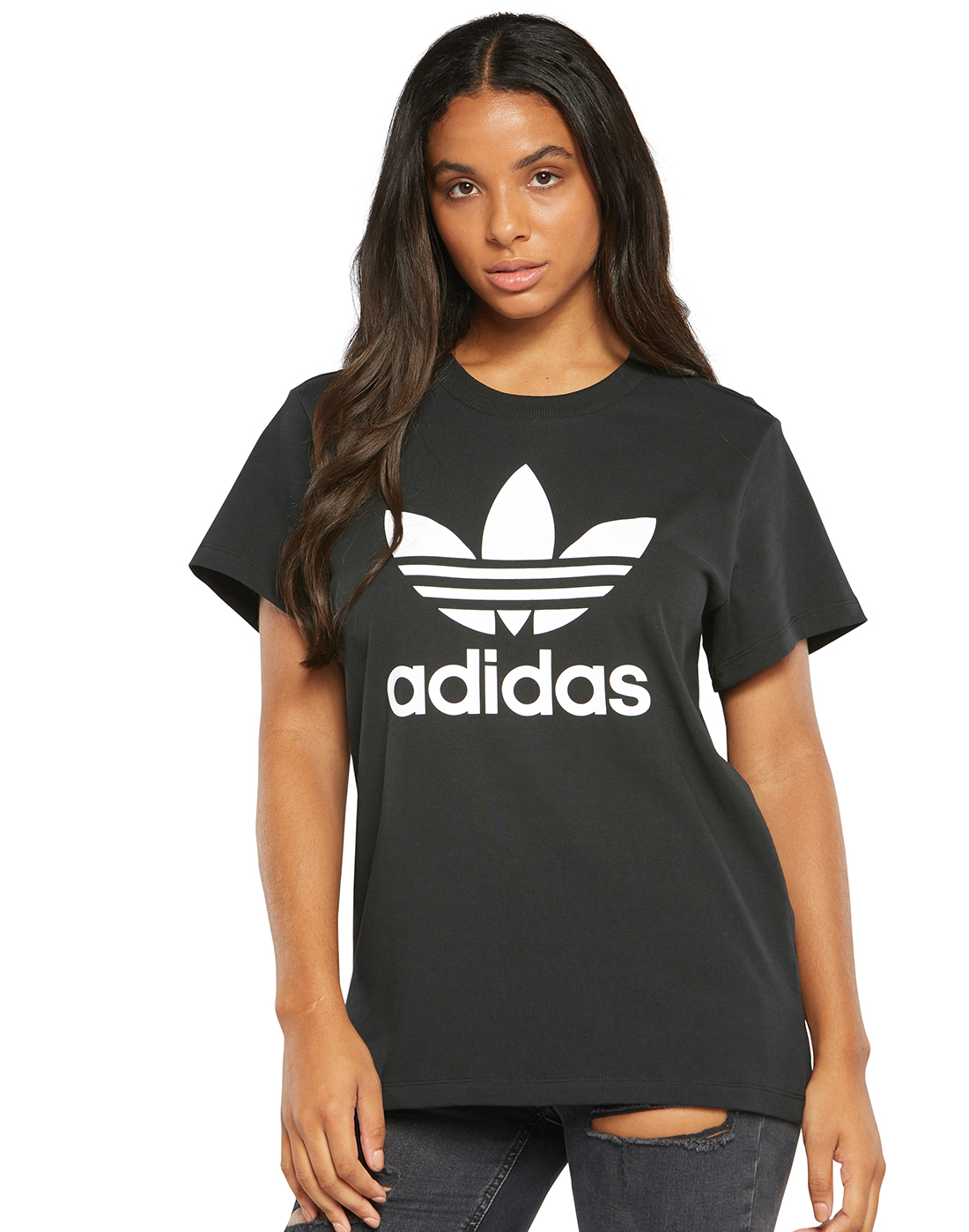 adidas Originals Womens Trefoil Boyfriend T-Shirt - Black | Life Style ...
