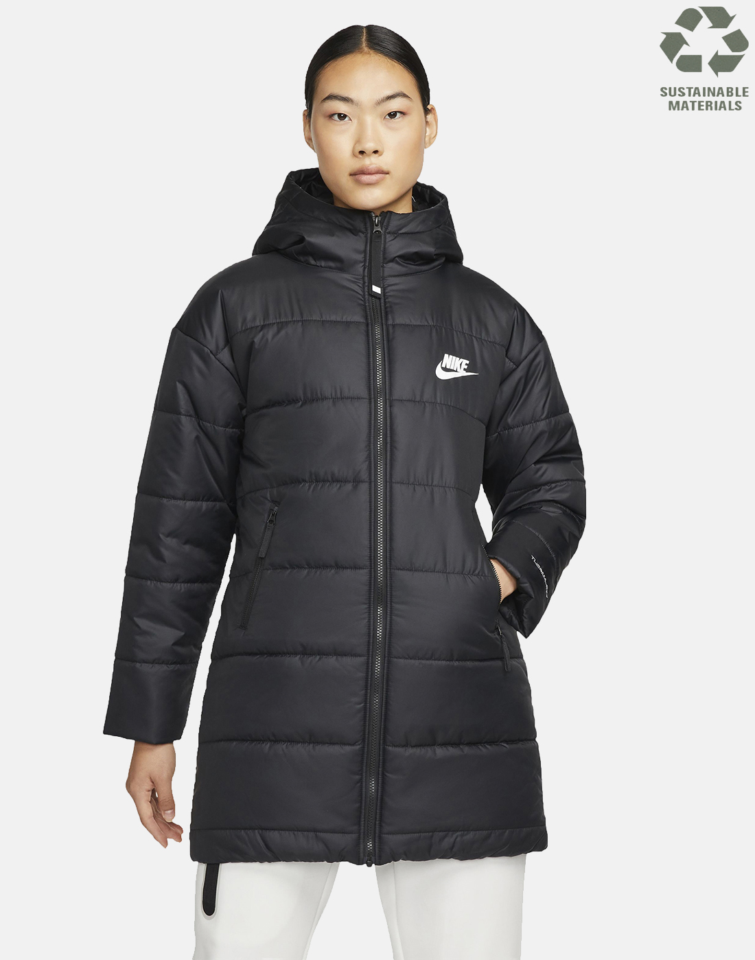 Nike Womens Therma Fit Repel Classic Hooded Parka Jacket - Black | Life ...