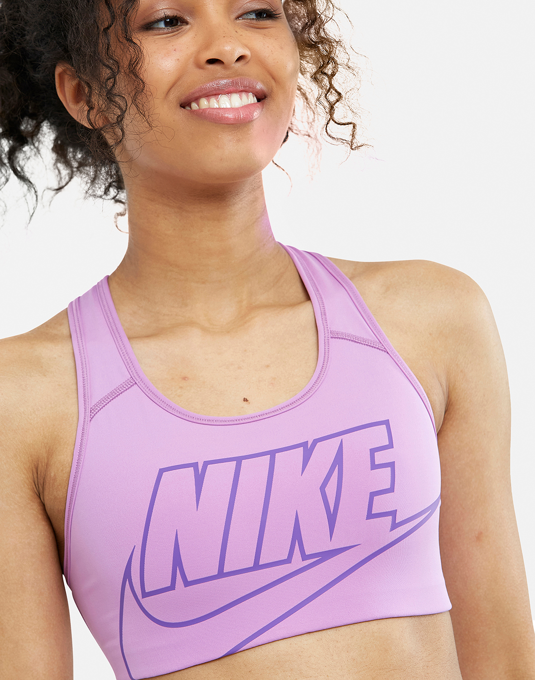 Nike Womens Swoosh Futura Sports Bra - Purple