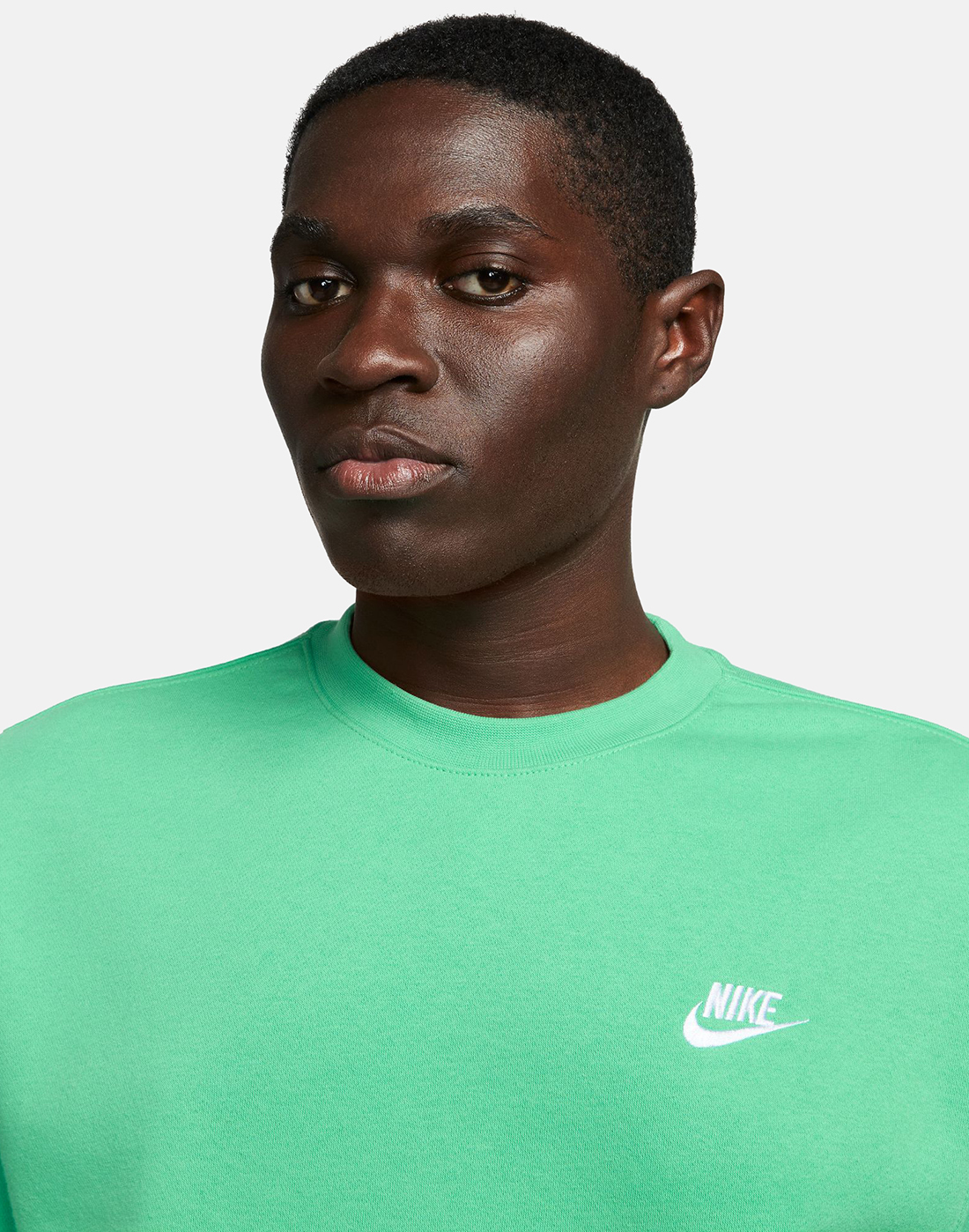 Nike Mens Club Fleece Crew Neck Sweatshirt - Green | Life Style Sports UK