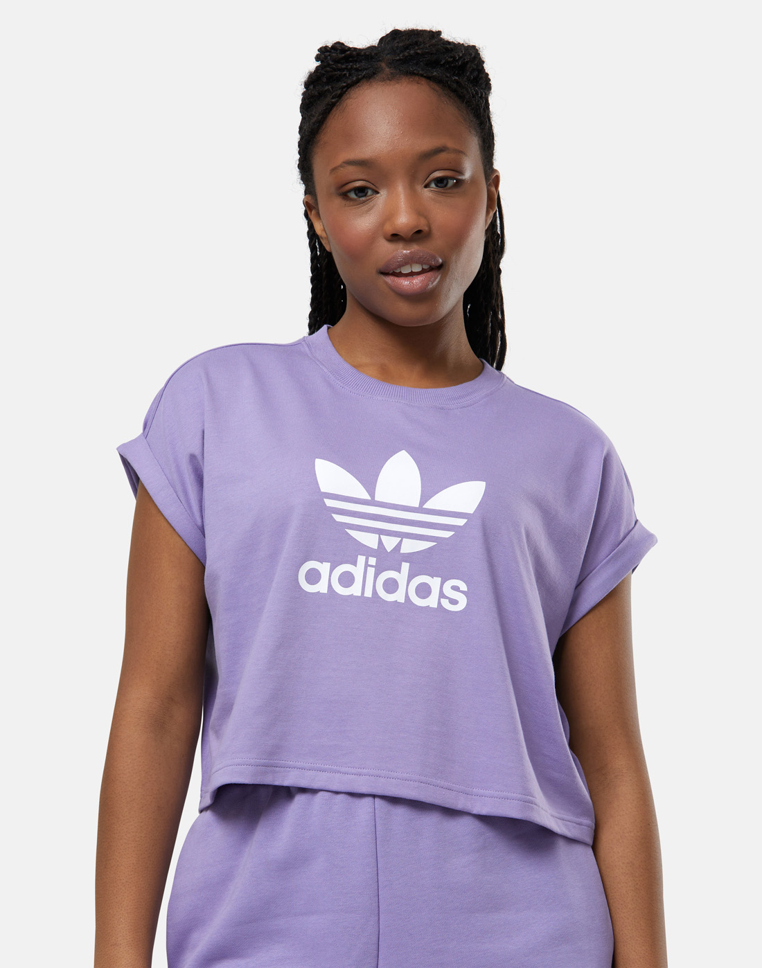 adidas Originals Womens Adicolor Cropped T-shirt - Purple | Life Style ...