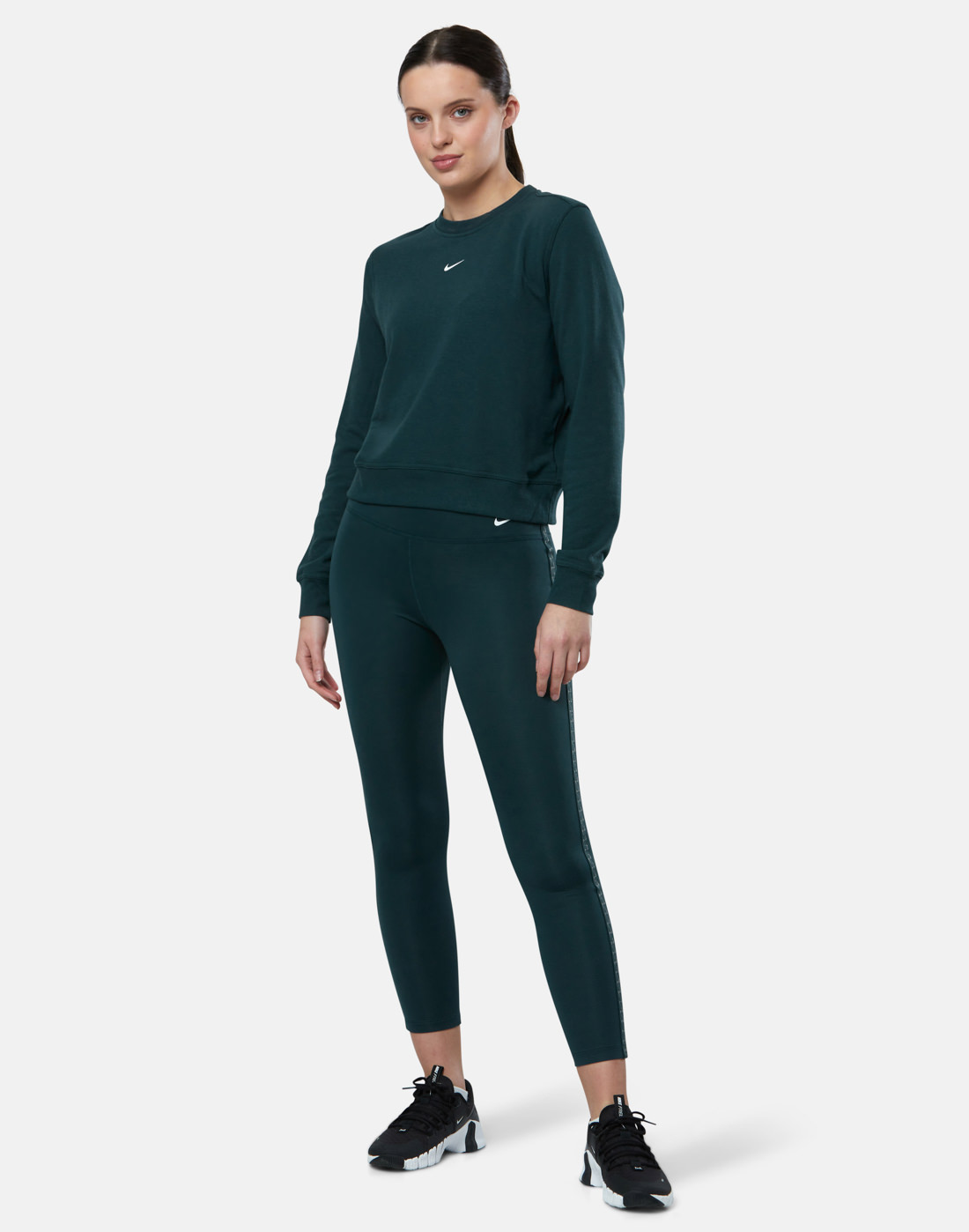 Nike Womens One Dri-Fit Crew Neck Sweatshirt - Grey | Life Style Sports IE