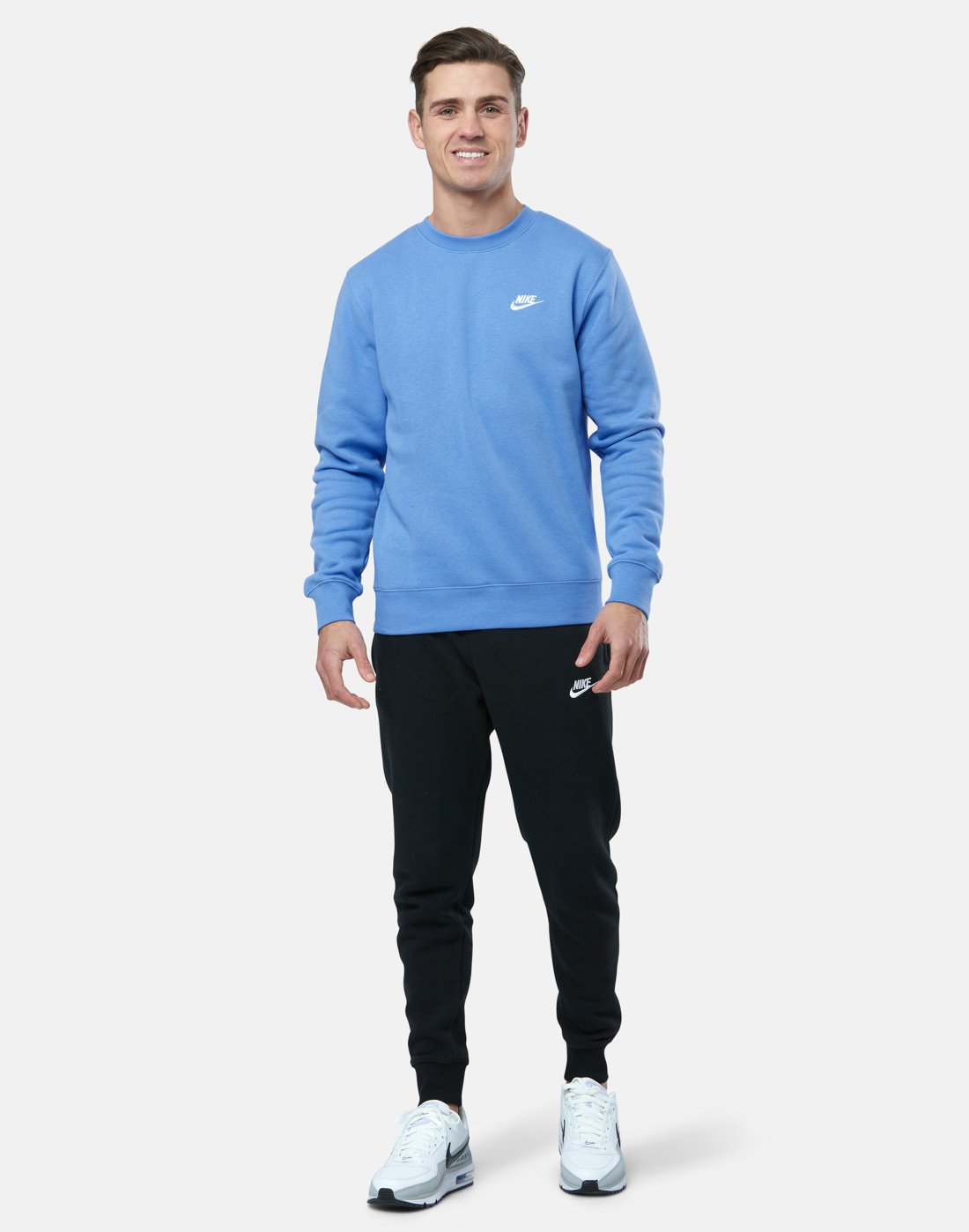 Nike Mens Club Fleece Crew Neck Sweatshirt - Blue | Life Style Sports IE