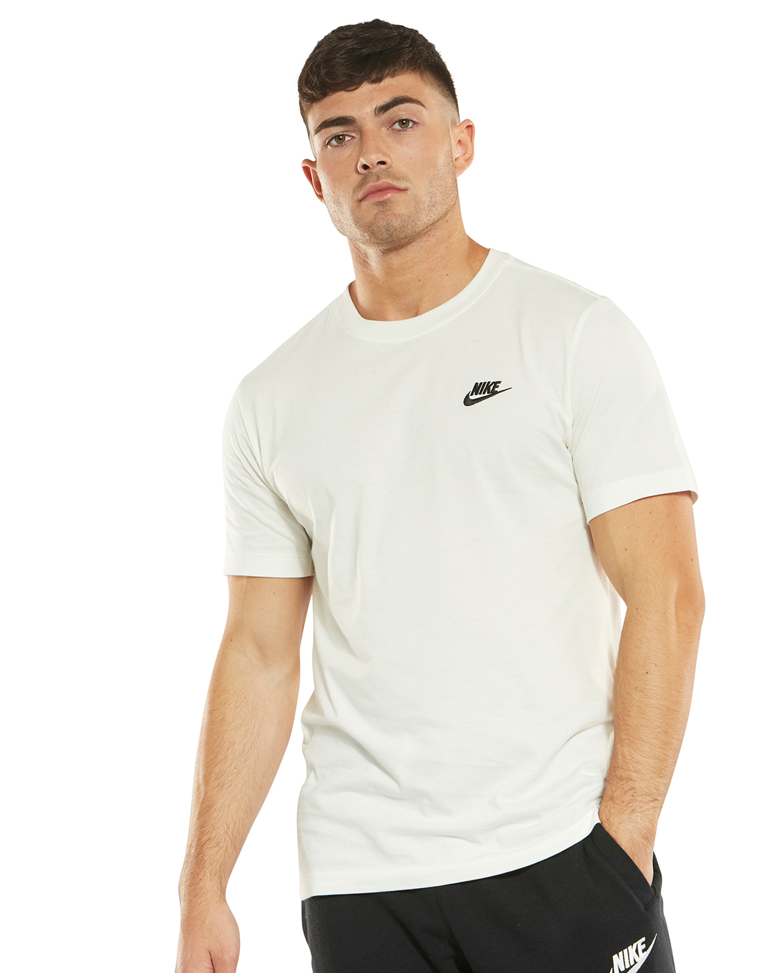 Men's Cream Nike Club T-Shirt | Life Style Sports