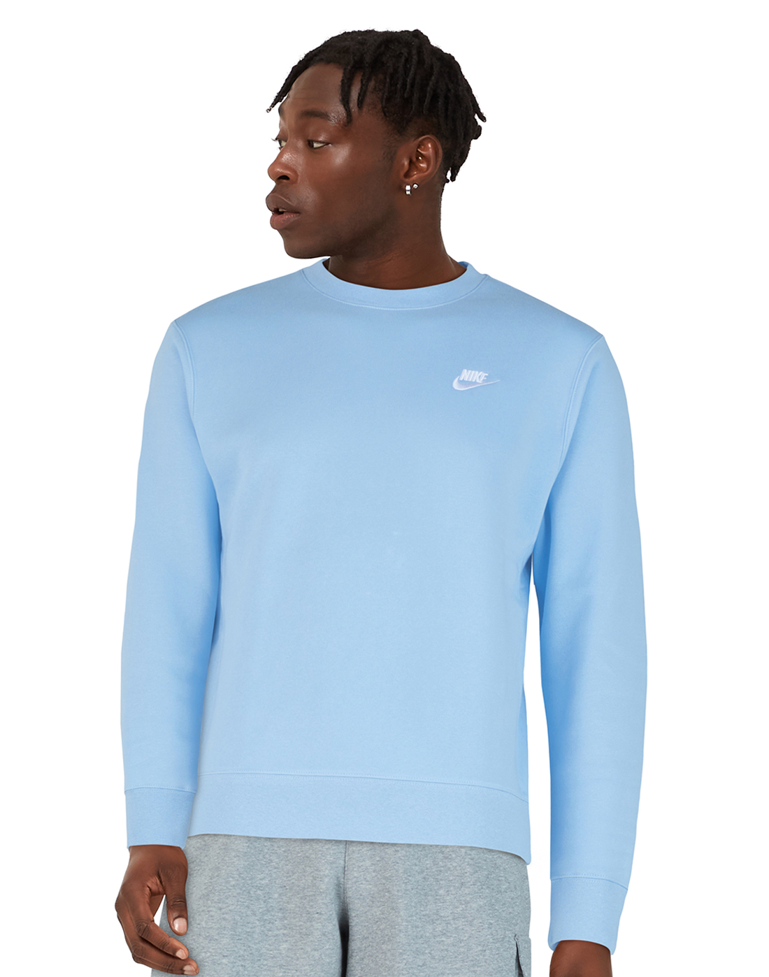 nike men's sportswear club crewneck sweatshirt psychic blue