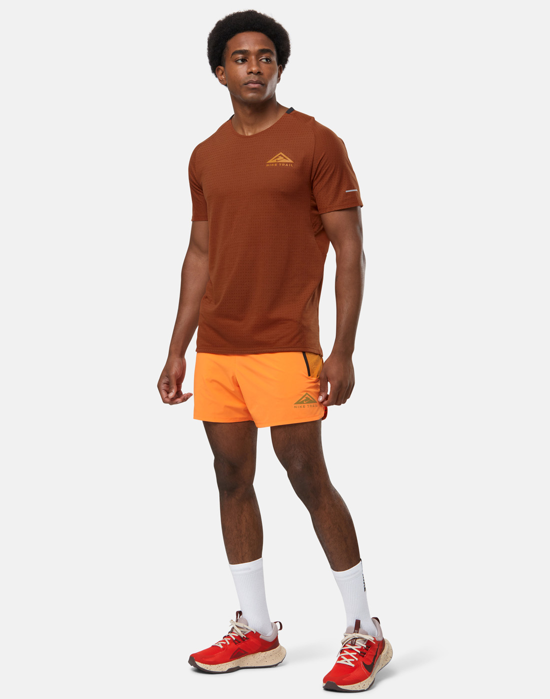 Nike Mens Solar Chase Trail T-Shirt - Orange | Life Style Sports UK