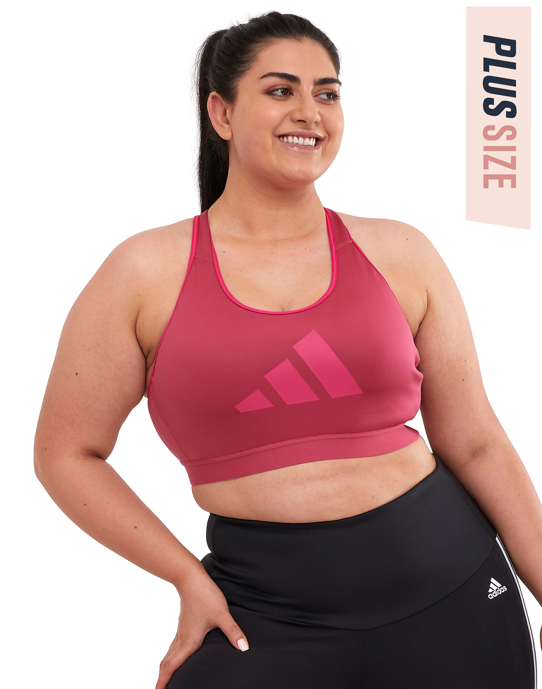 adidas Womens Plus Sports Bra - Pink