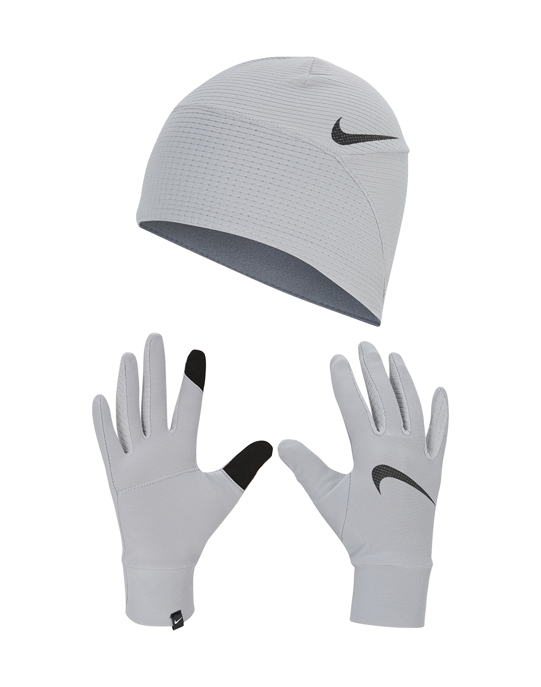 nike running gloves and hat