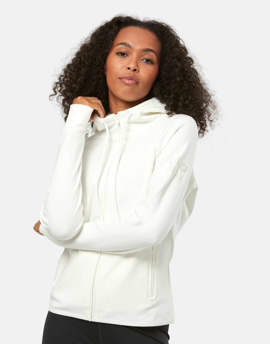 Gym+Coffee Womens Chill Full Zip Hoodie - White | Life Style Sports IE